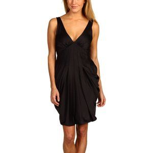BCBGMAXAZRIA  BLACK PLEATED SLEEVELESS DRESS